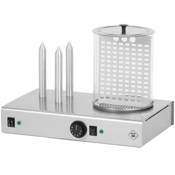 RM Gastro HD-03 N  Hot dog oven, three prickly, hot dog steamer roller