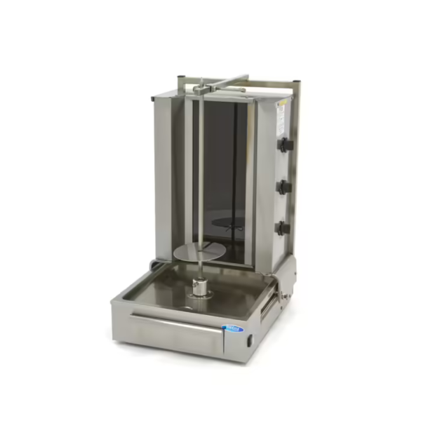 MAXIMA Elektrischer Gyros-Ofen – 3 Brenner – 40 kg Fleisch MAXIMA Elektrischer Gyros-Ofen – 3 Brenner – 40 kg Fleisch