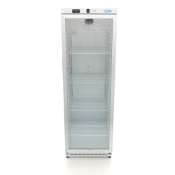 Maxima R 400 WG Refrigerator with glass door, painted white, 400 liters