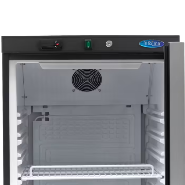 Maxima R 400 BG Refrigerator with glass door, painted black, 400 liters