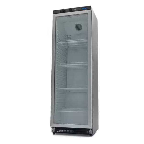Maxima R 400 BG Üvegajtós hűtőszekrény, festett fekete kivitel, 400 literes Hűtők