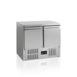 Tefcold GS91 – Rozsdamentes 2 ajtós hűtött munkaasztal – Bruttó 260 literes