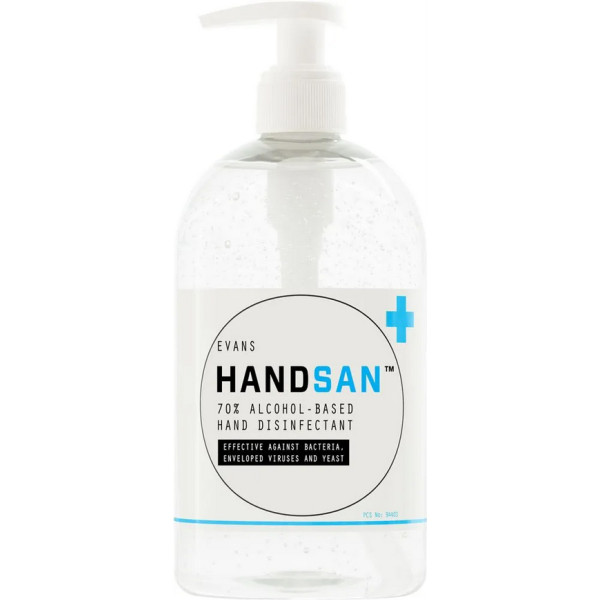 EVANS Handsan - 70% alkohol alapú kézfertőtlenítő - 500 ml Vegyszerek