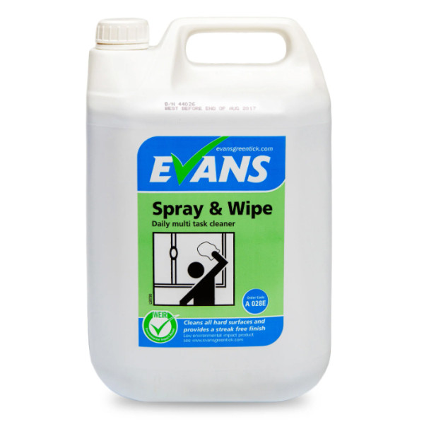 EVANS Spray and Wipe Evans - Üveg és inoxtisztító - 5 liter Mosogatógép