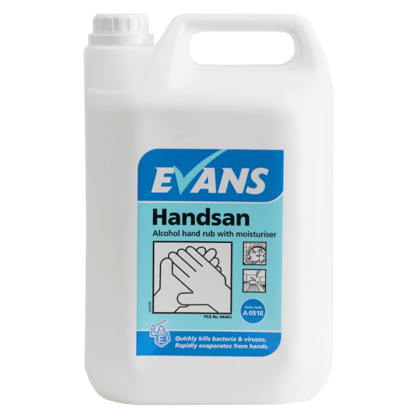 EVANS Handsan - 70% alkohol alapú kézfertőtlenítő - 5 liter Vegyszerek